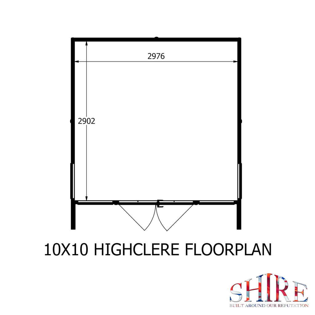 Shire Highclere summerhouse 10x10 – floor plan