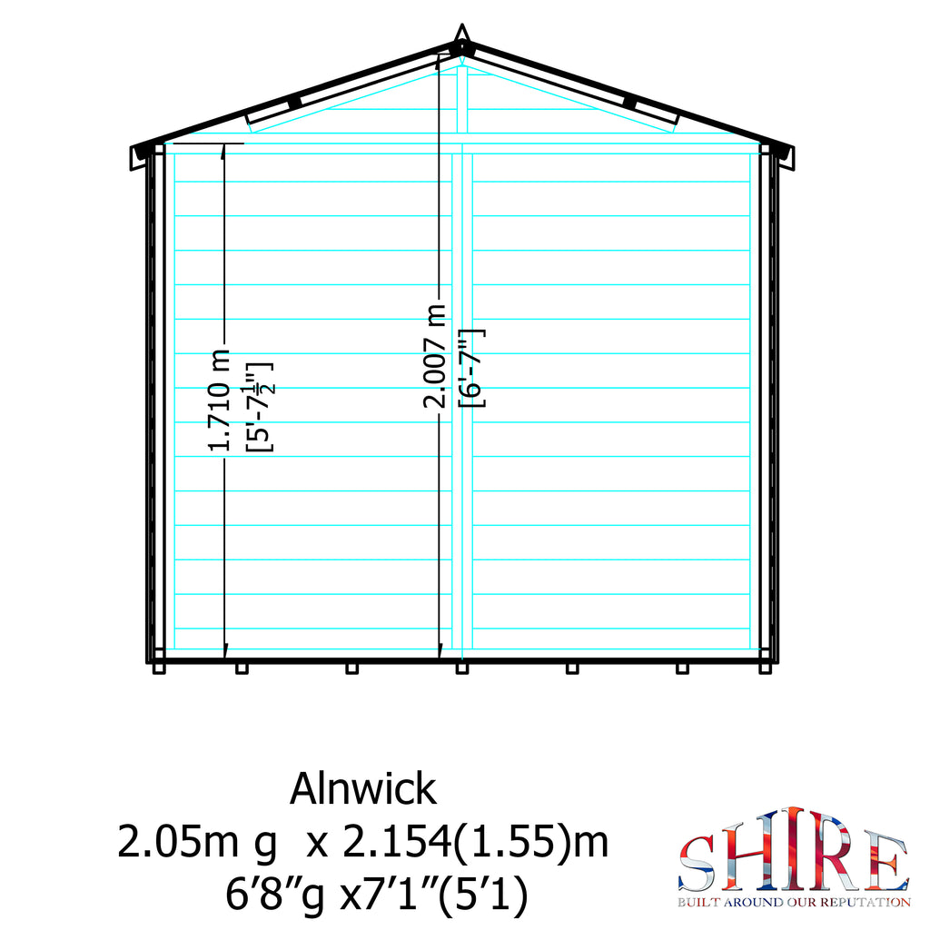 Shire Alnwick summerhouse 7x7 – floor plan