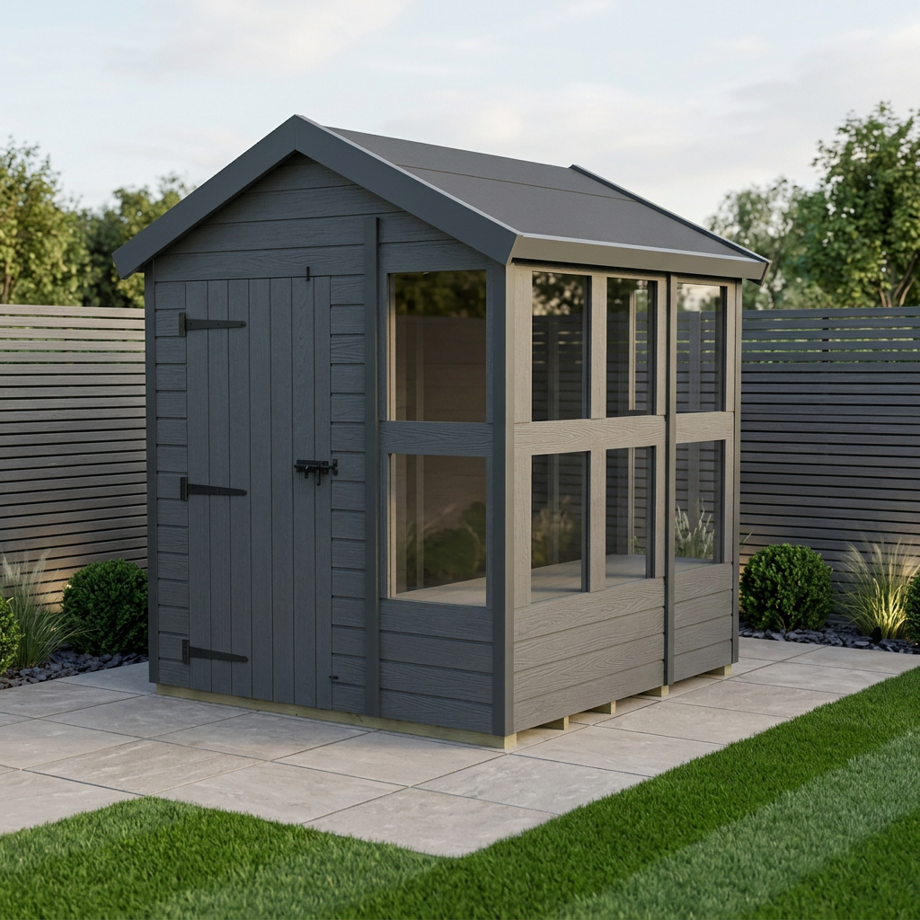 Composite Apex Potting Shed 8X6APSFFCOMP - daytime
