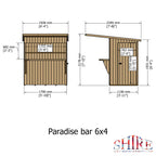 Shire Paradise Pent garden bar 6x4 – alternative view