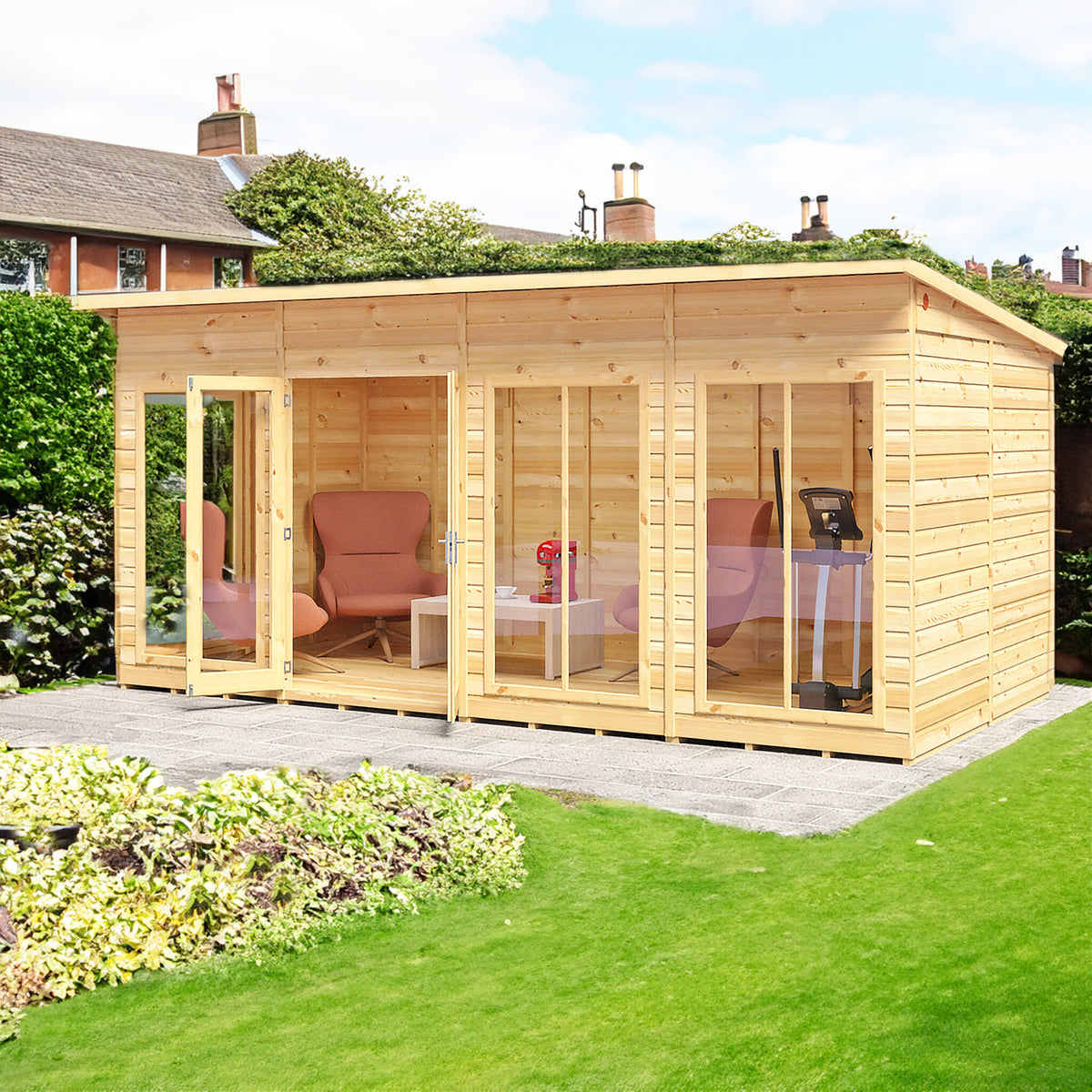 Shire Lela summerhouse 16x8 – alternative view
