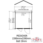 Shire Peckover 19mm log cabin 8x8 – floor plan