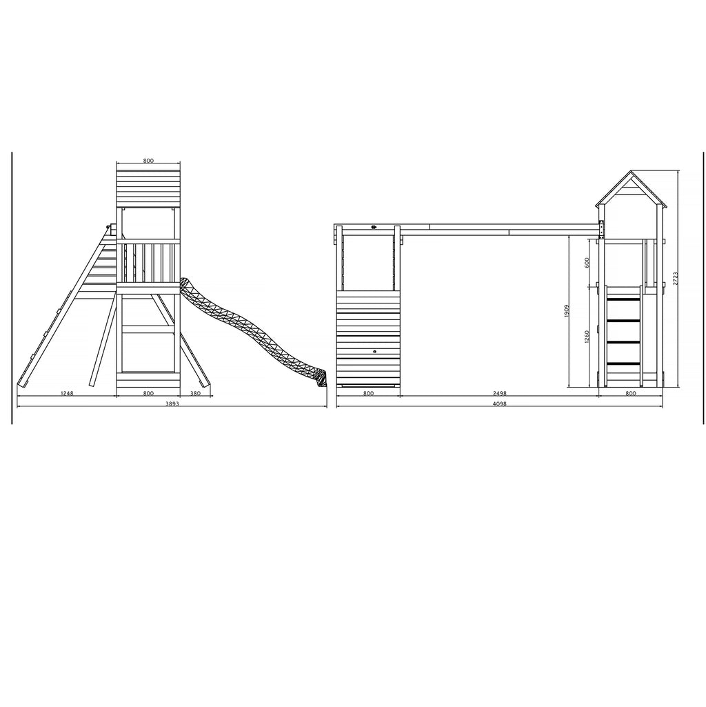 Shire Fleppi climbing frame – dimensions
