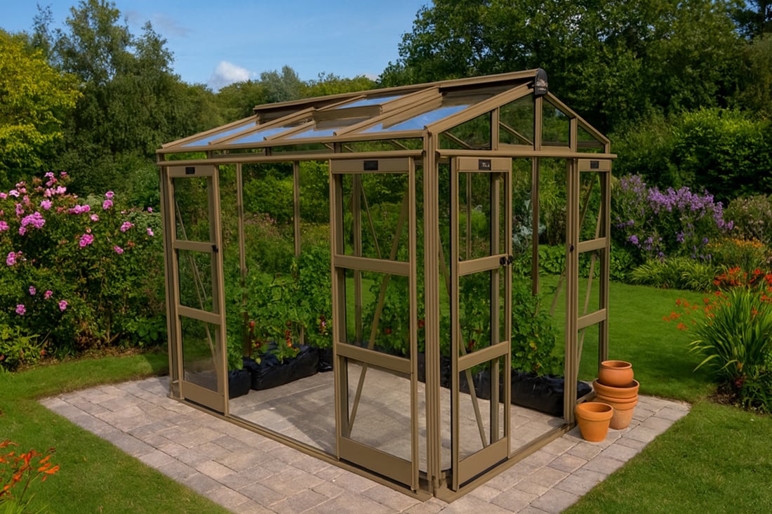 Elite Sanctuary 6 Greenhouse – mocha colour finish