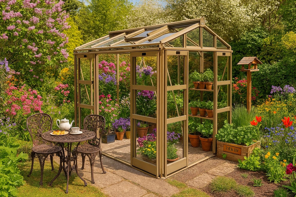 Elite Sanctuary 6 Greenhouse – stone colour finish
