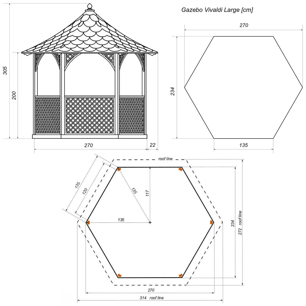 Vivaldi Lite Gazebo detail