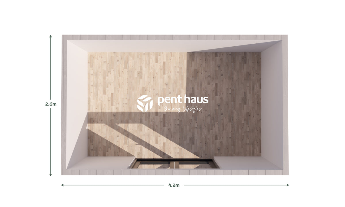 Pent Haus 4.2m x 2.6m Silver Birch garden room floor plan