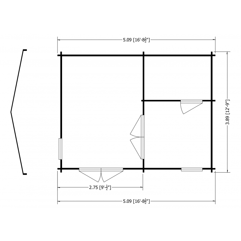 Shire Firestone log cabin – floor plan