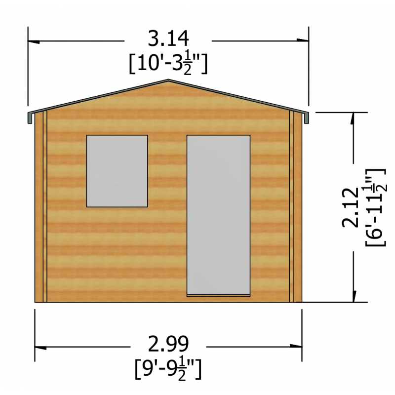 Shire Herewood log cabin – render view 1