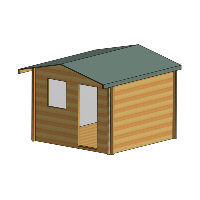 Shire Herewood log cabin – render view 3