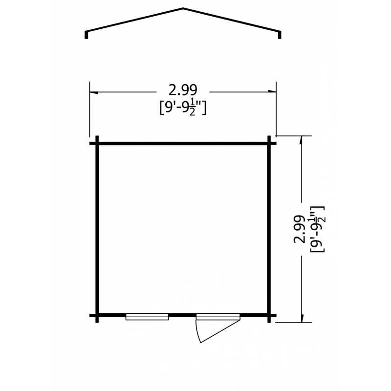 Shire Herewood log cabin – floor plan