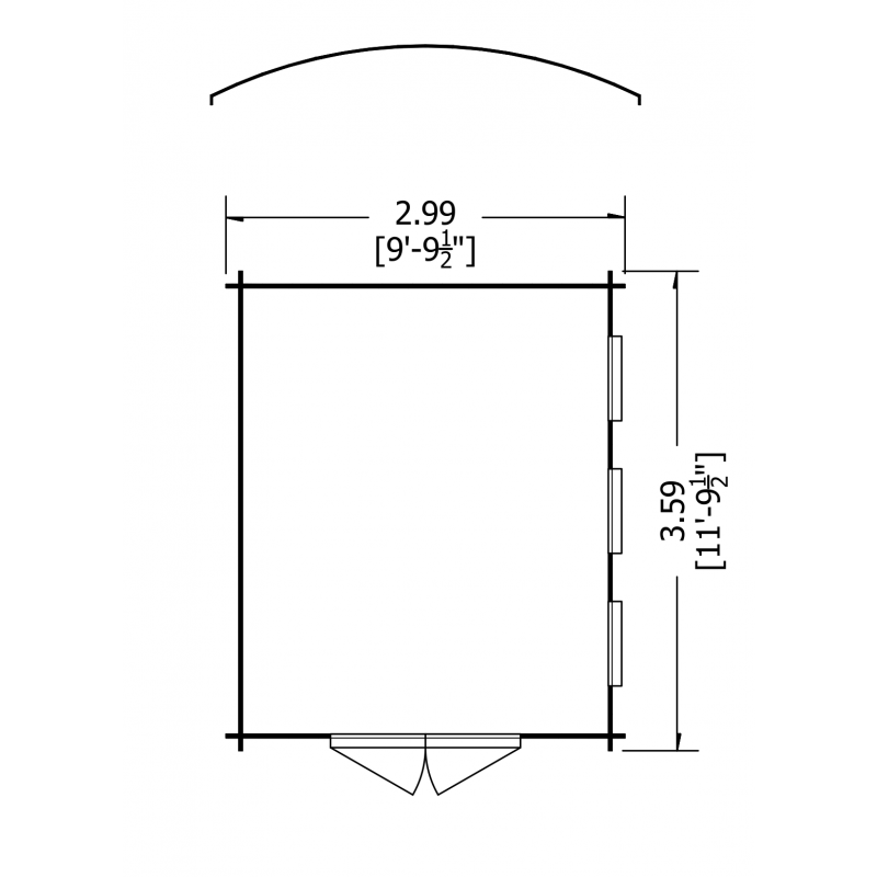 Shire Kilburn log cabin – floor plan