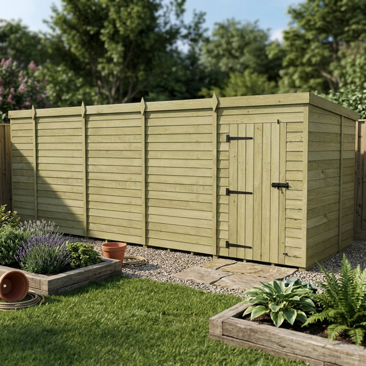 DIY Sheds – Pent Shed – Single Door – view 121
