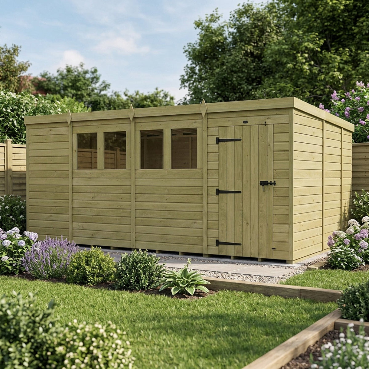 DIY Sheds – Pent Shed – Single Door – view 84