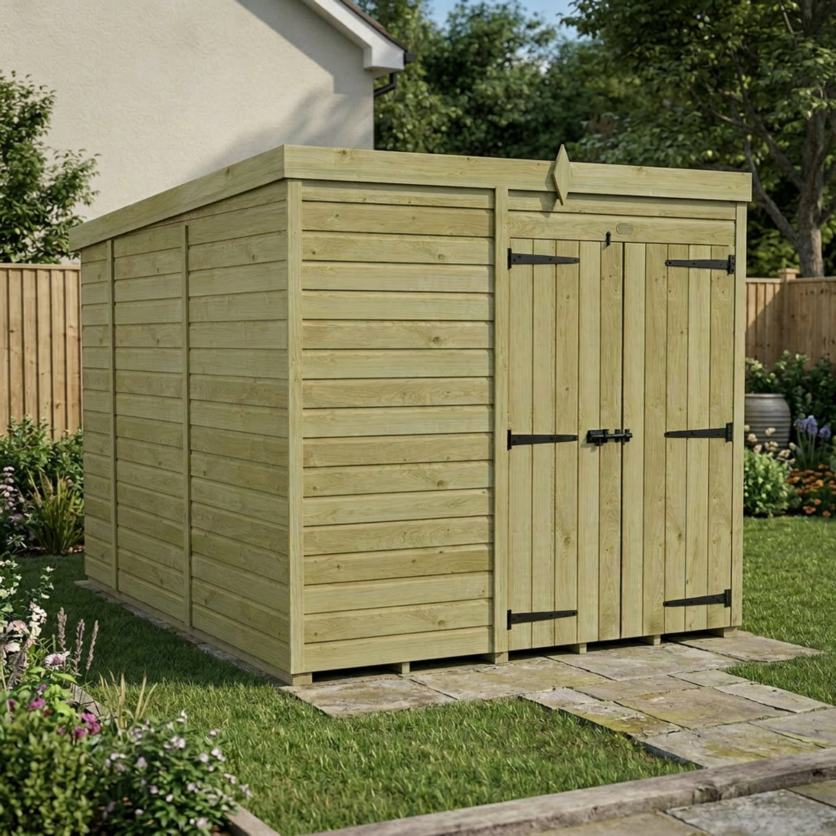 DIY Sheds – Pent Shed – Double Door – view 184