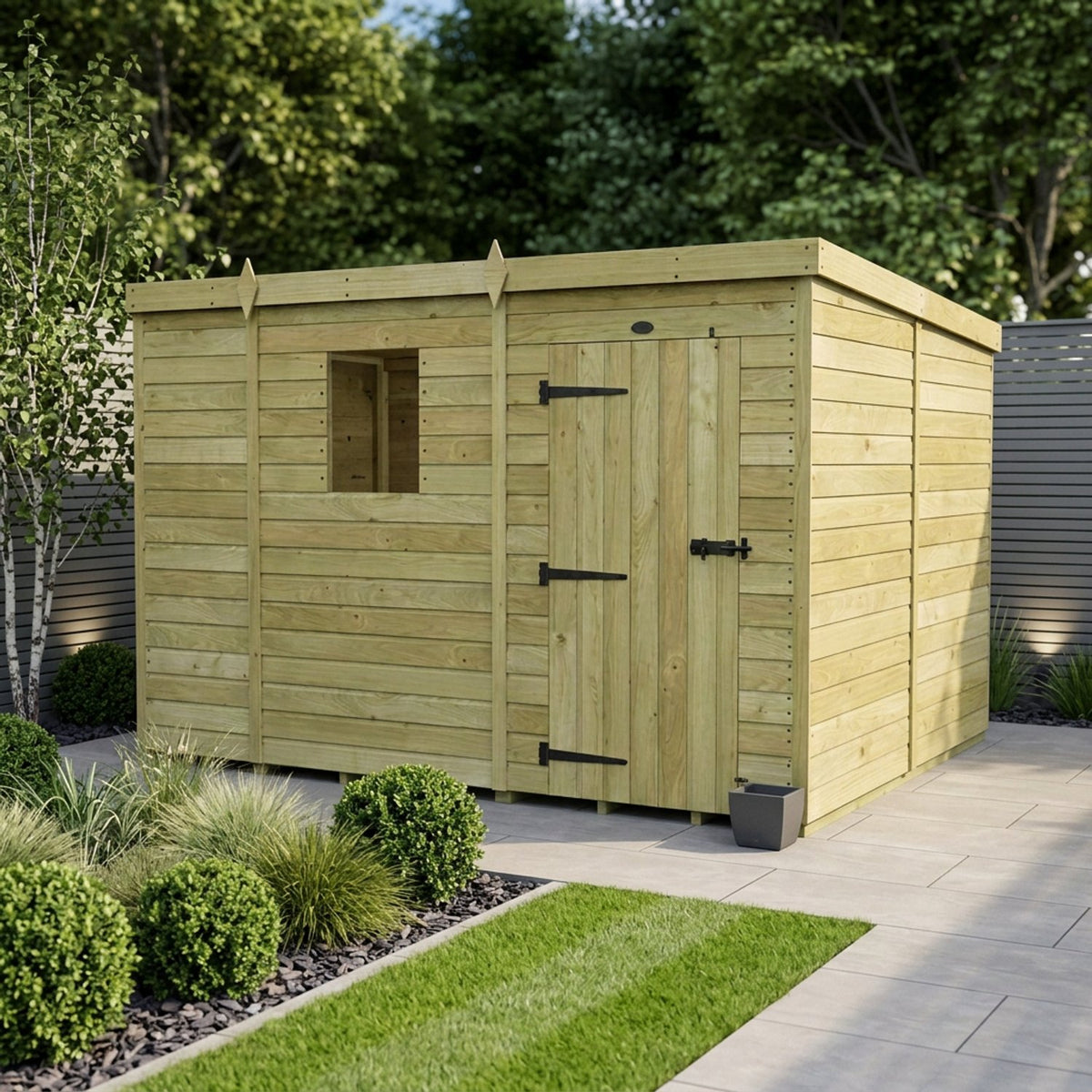 DIY Sheds – Pent Shed – Single Door – view 236