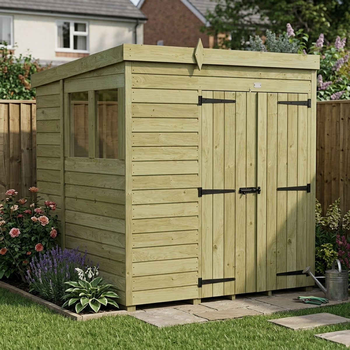 DIY Sheds – Pent Shed – Double Door – view 176