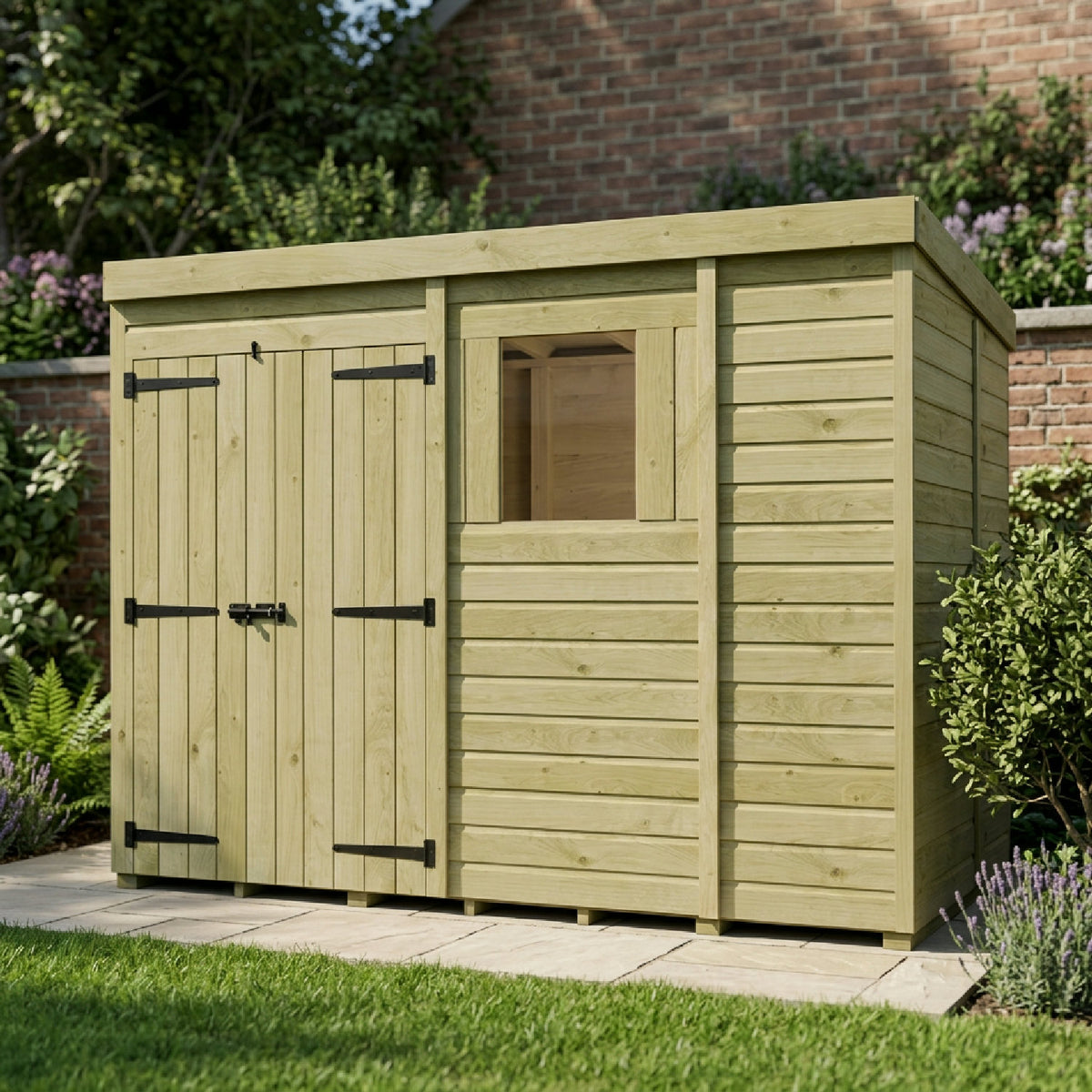 DIY Sheds – Pent Shed – Double Door – view 216