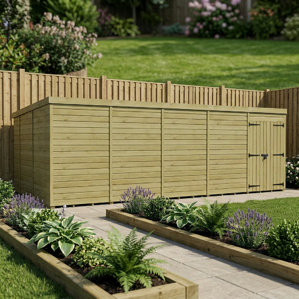 DIY Sheds – Pent Shed – Double Door – view 153