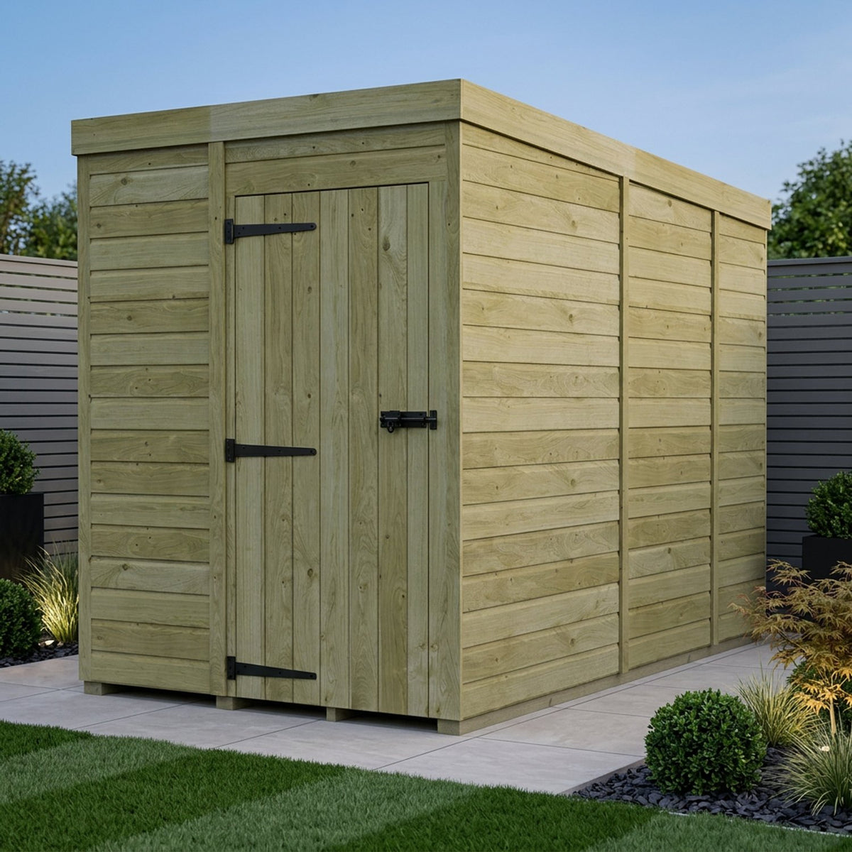 DIY Sheds – Pent Shed – Single Door – view 181