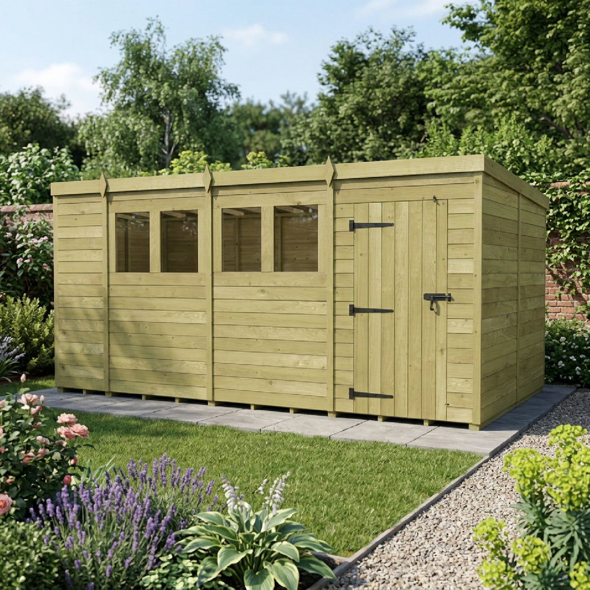 DIY Sheds – Pent Shed – Single Door – view 68