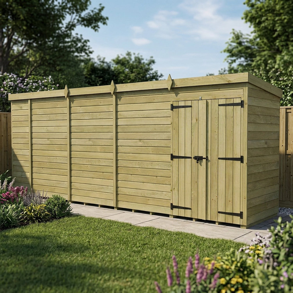 DIY Sheds – Pent Shed – Double Door – view 129