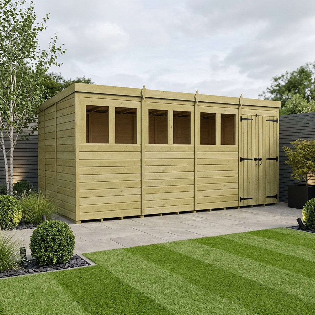 DIY Sheds – Pent Shed – Double Door – view 98