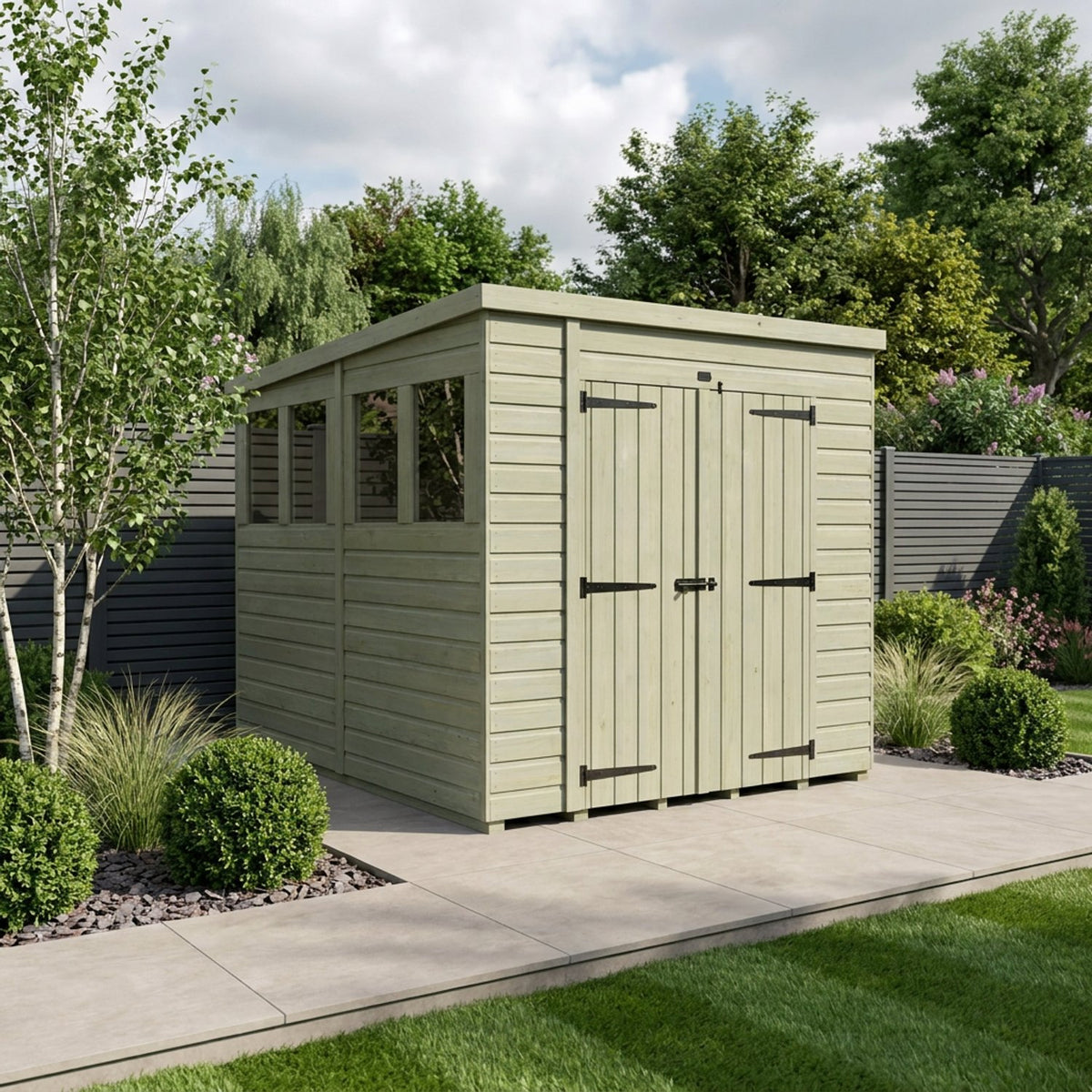 DIY Sheds – Pent Shed – Double Door – view 178