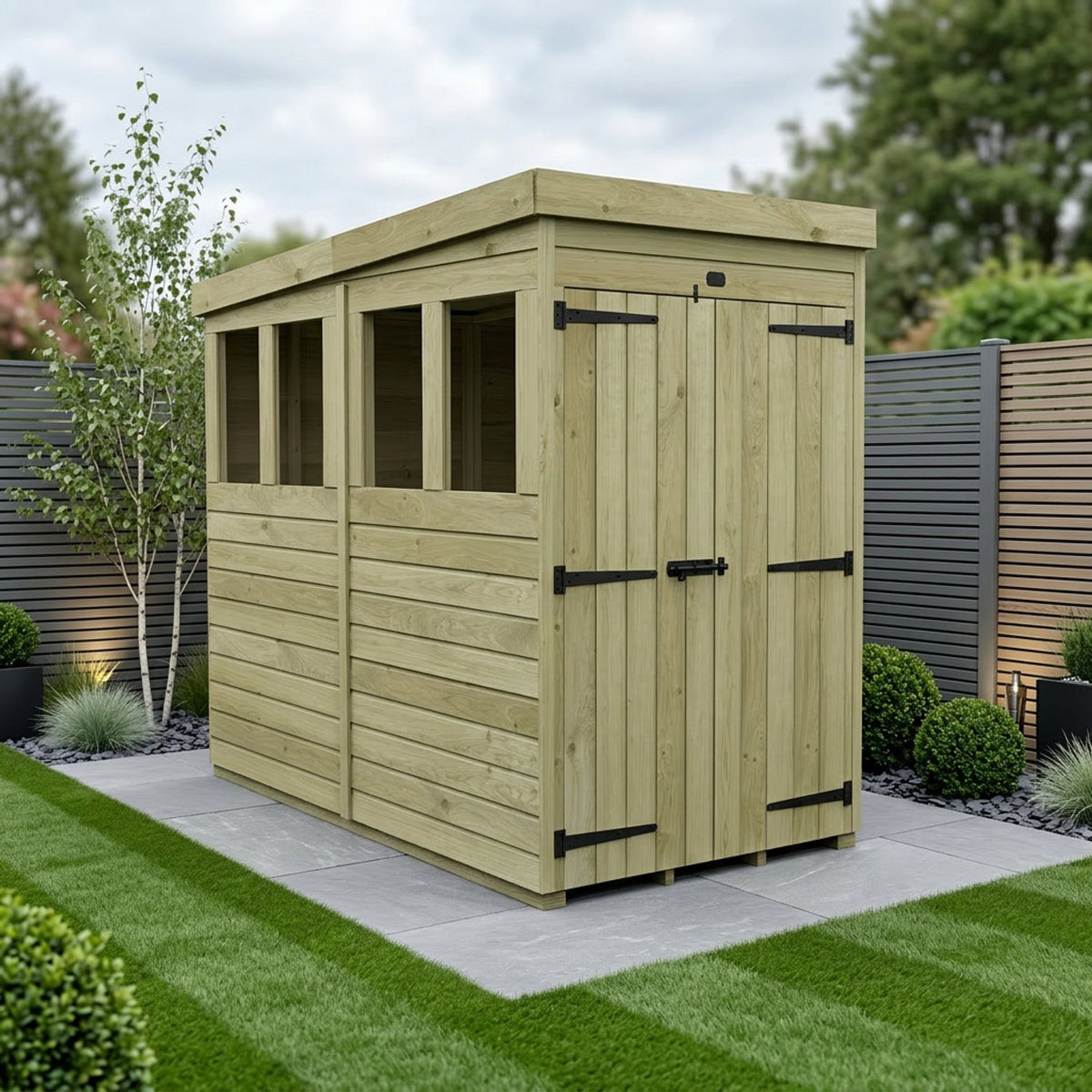 DIY Sheds – Pent Shed – Double Door – view 166
