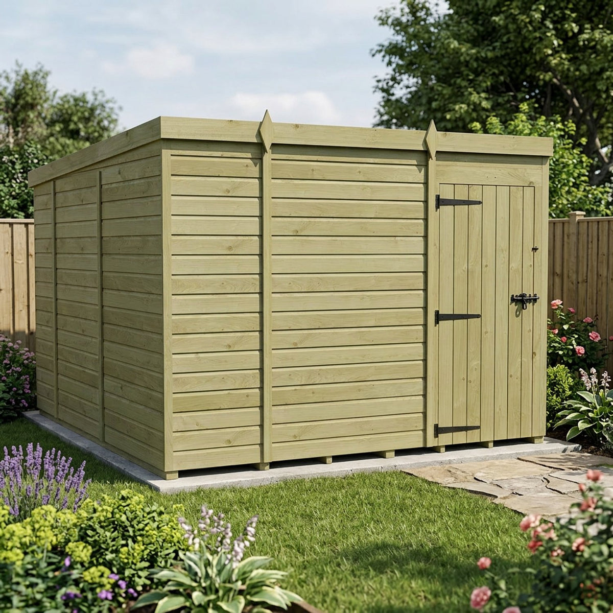 DIY Sheds – Pent Shed – Single Door – view 225