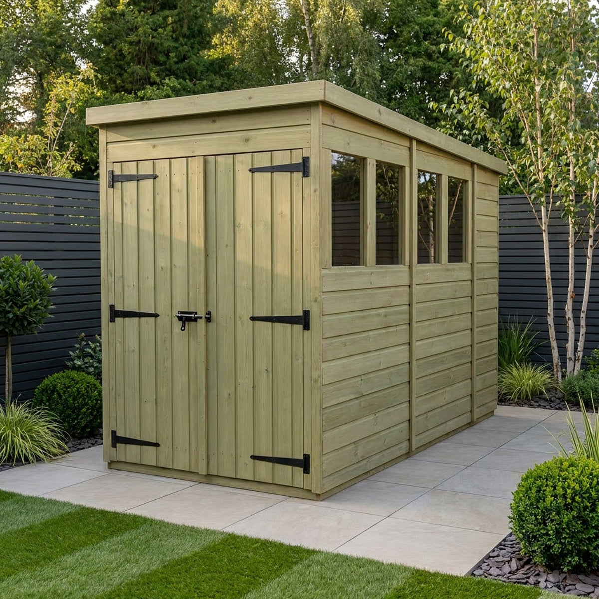 DIY Sheds – Pent Shed – Double Door – view 156