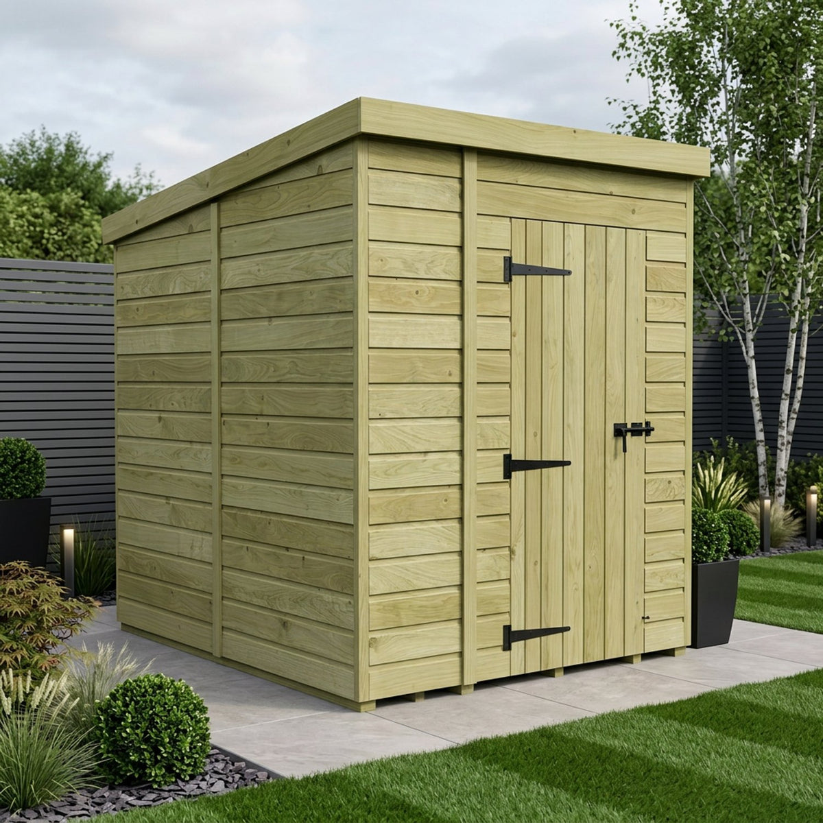 DIY Sheds – Pent Shed – Single Door – view 179