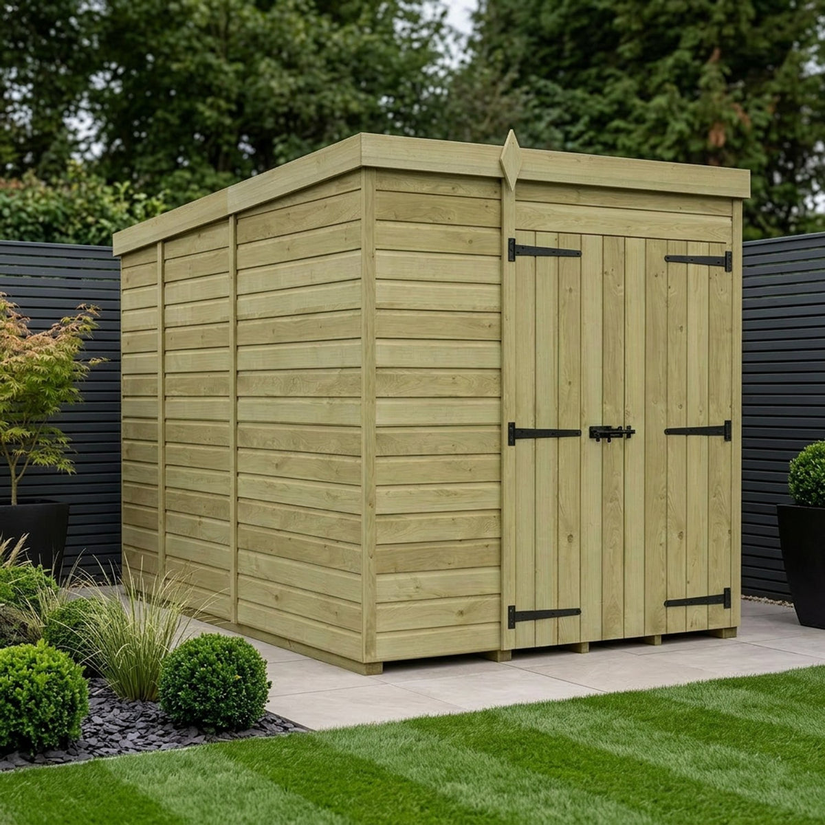 DIY Sheds – Pent Shed – Double Door – view 181