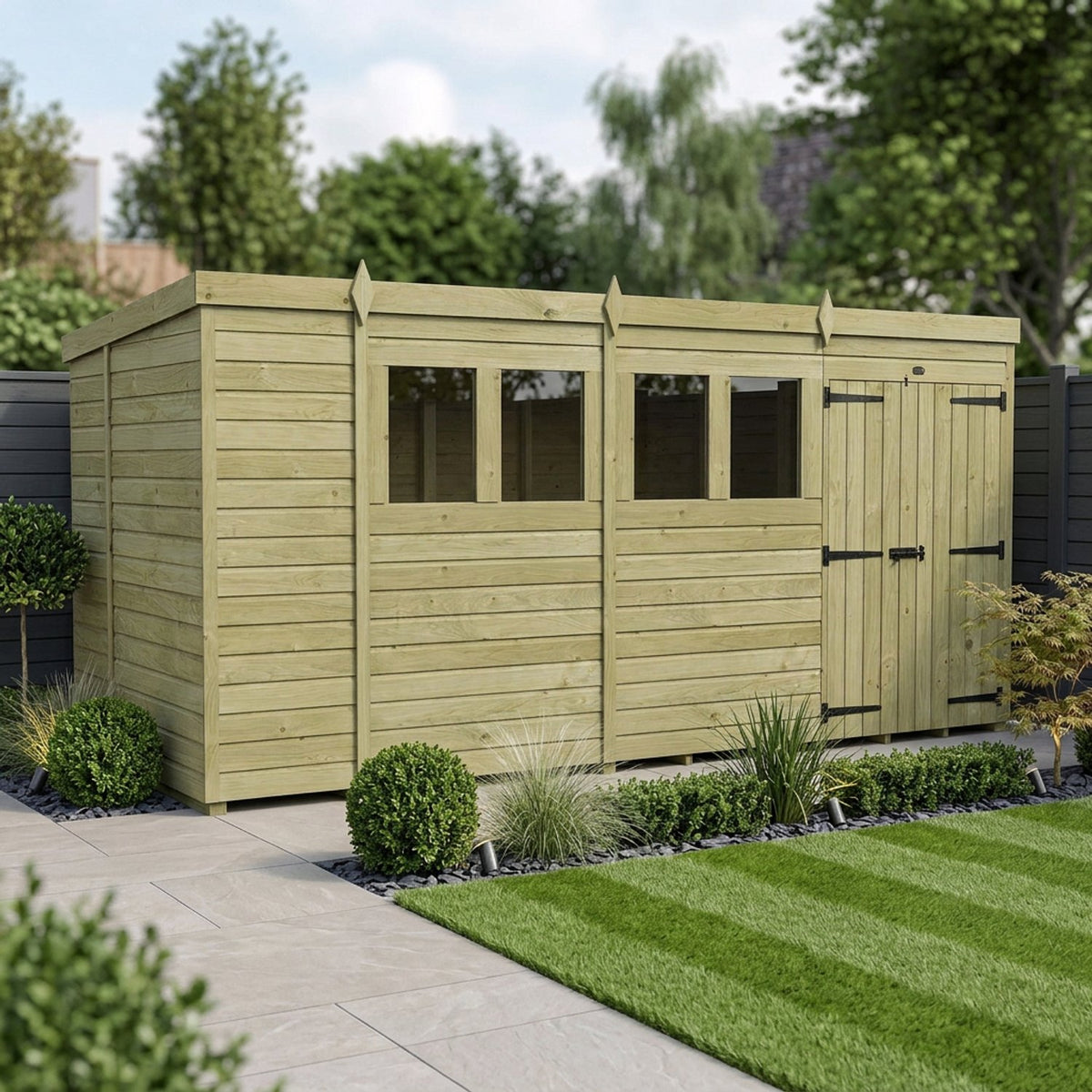 DIY Sheds – Pent Shed – Double Door – view 50