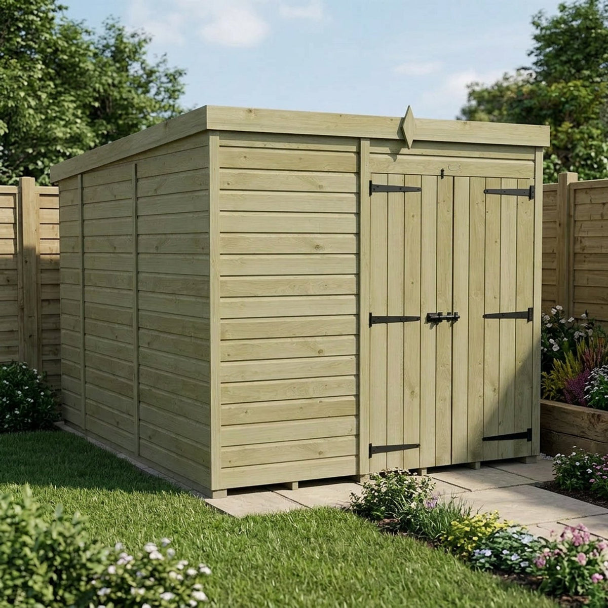 DIY Sheds – Pent Shed – Double Door – view 183