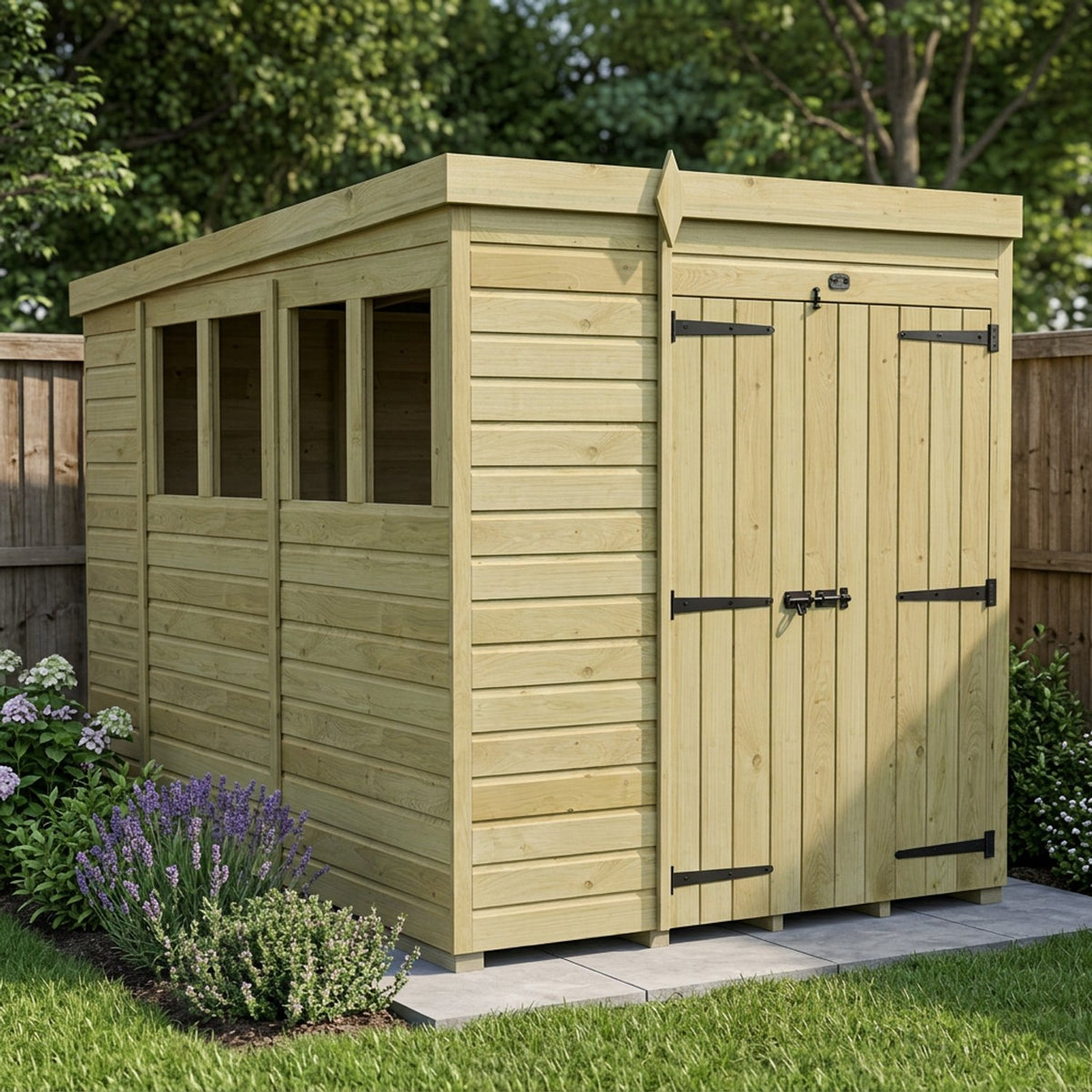 DIY Sheds – Pent Shed – Double Door – view 170