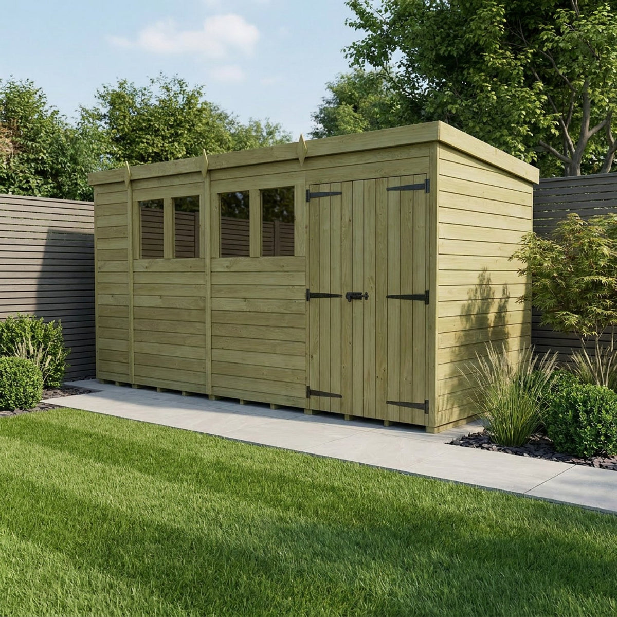 DIY Sheds – Pent Shed – Double Door – view 60