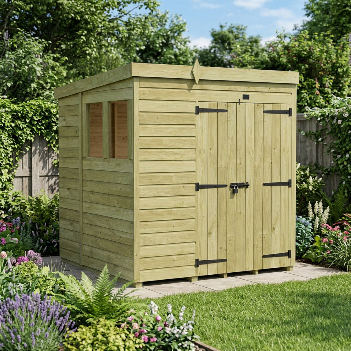DIY Sheds – Pent Shed – Double Door – view 174
