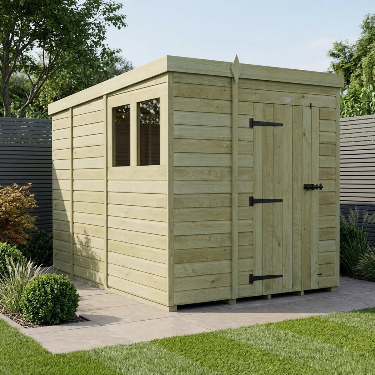 DIY Sheds – Pent Shed – Single Door – view 196