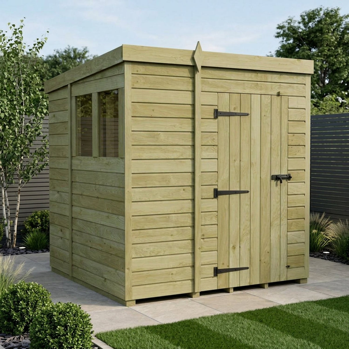 DIY Sheds – Pent Shed – Single Door – view 206