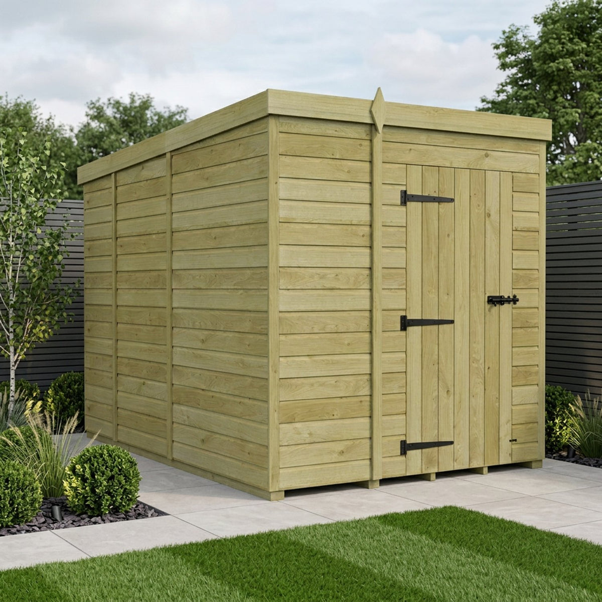 DIY Sheds – Pent Shed – Single Door – view 195
