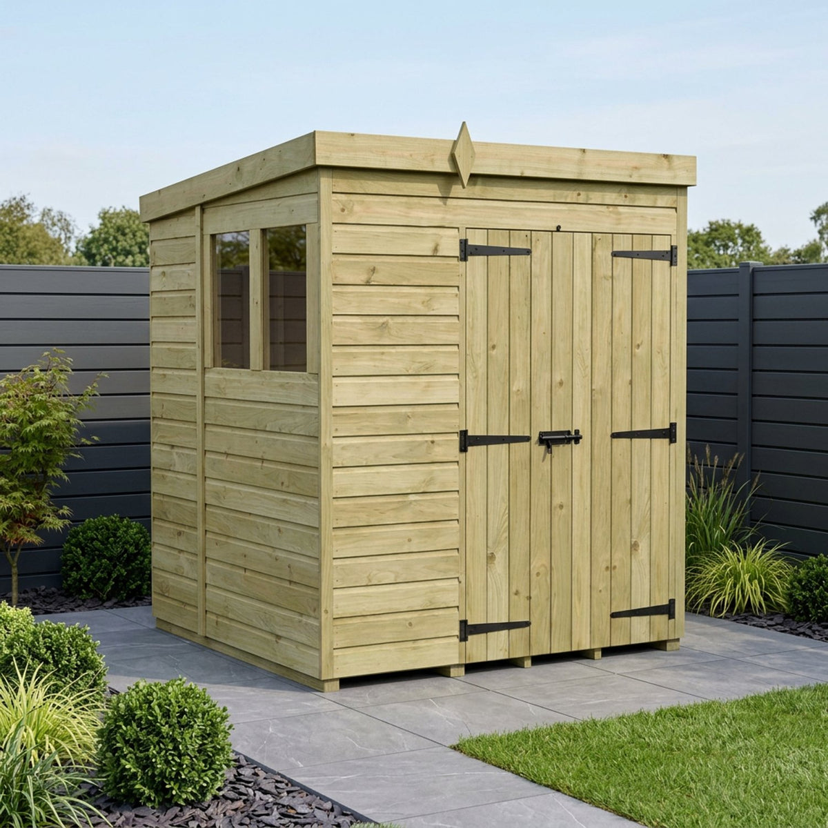 DIY Sheds – Pent Shed – Double Door – view 192