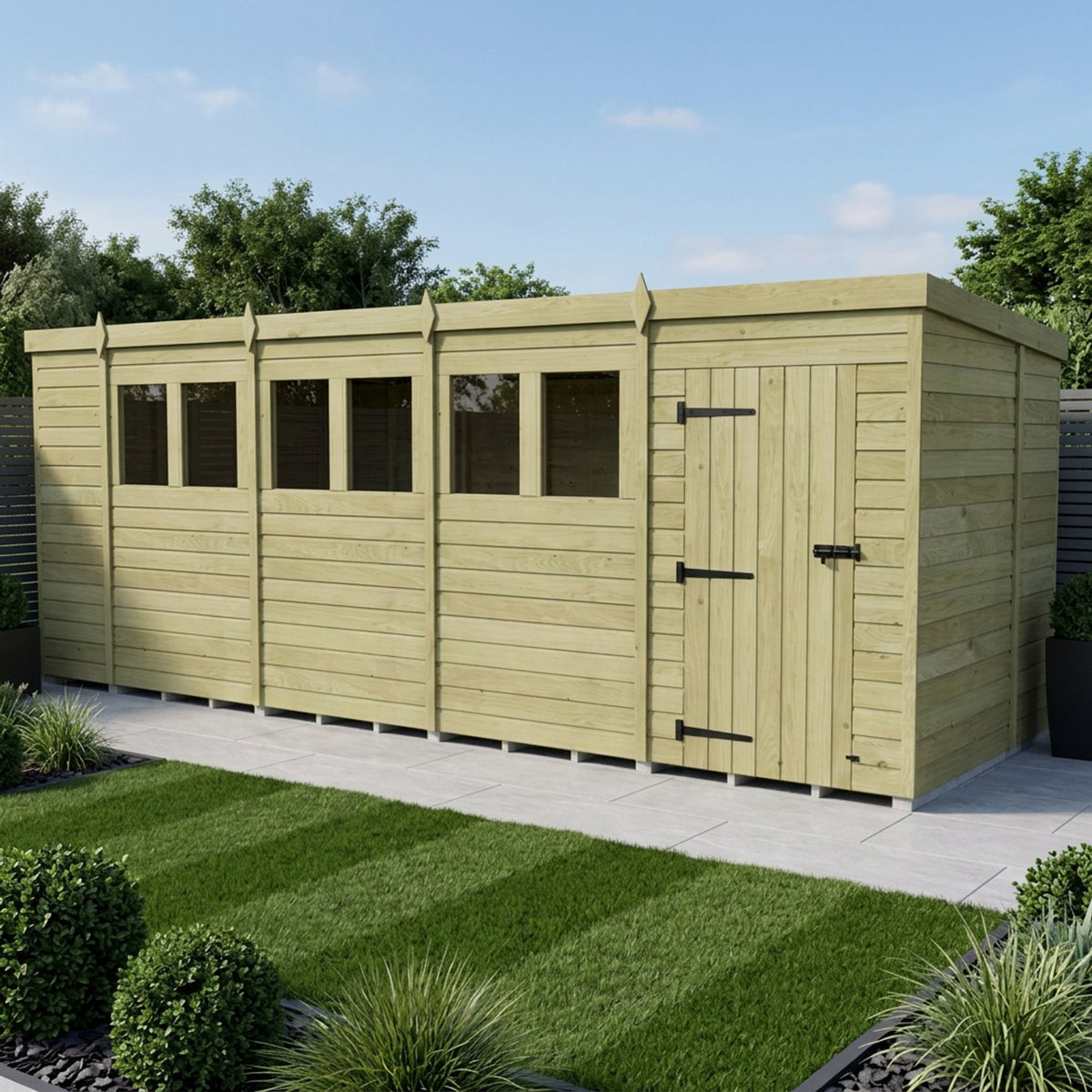 DIY Sheds – Pent Shed – Single Door – view 136