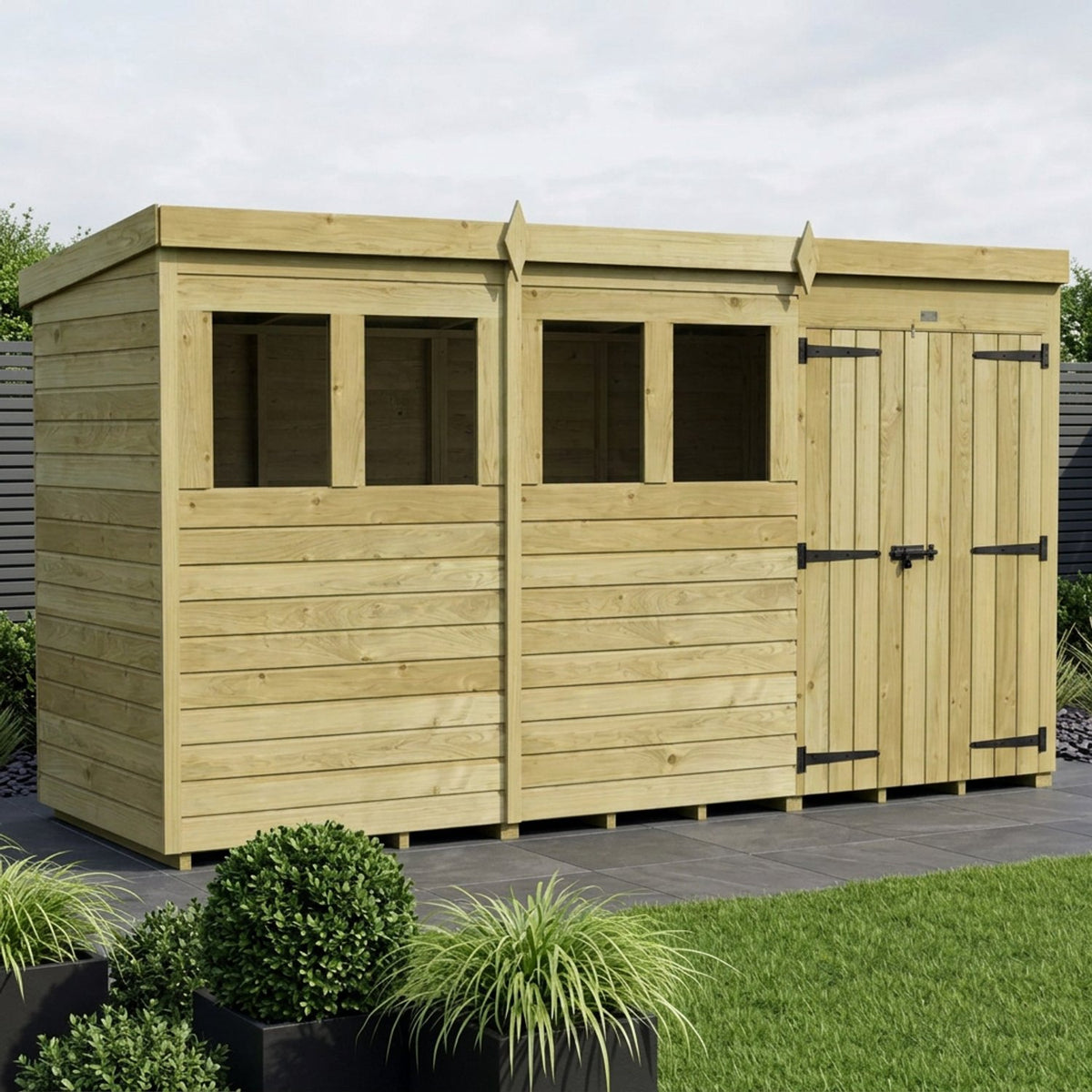 DIY Sheds – Pent Shed – Double Door – view 32