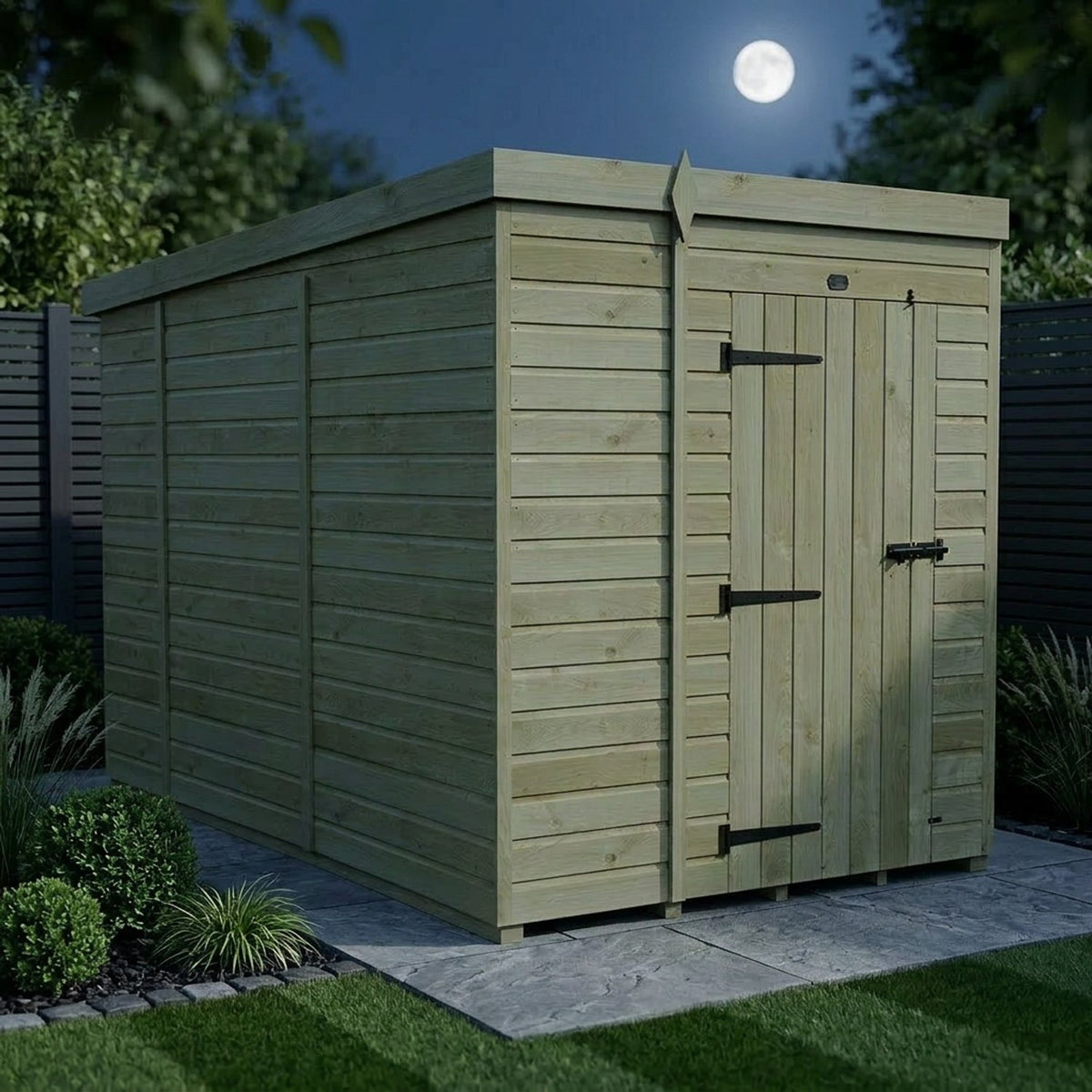 DIY Sheds – Pent Shed – Single Door – view 183