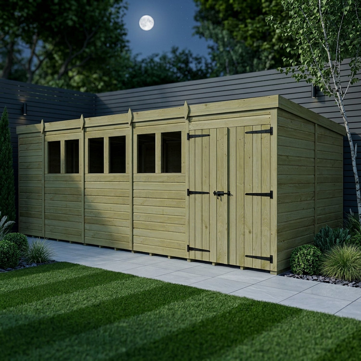 DIY Sheds – Pent Shed – Double Door – view 128