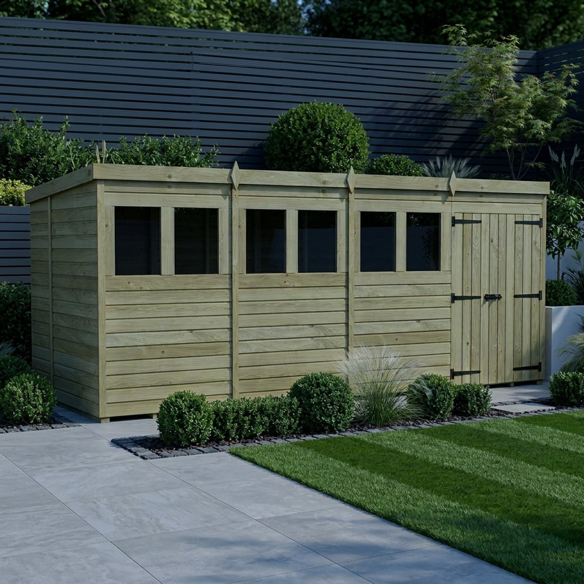 DIY Sheds – Pent Shed – Double Door – view 92
