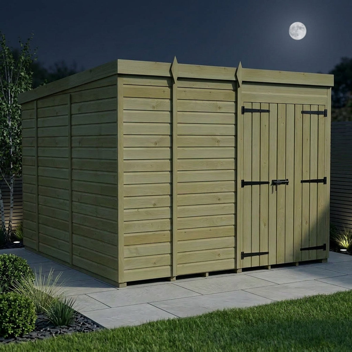 DIY Sheds – Pent Shed – Double Door – view 211