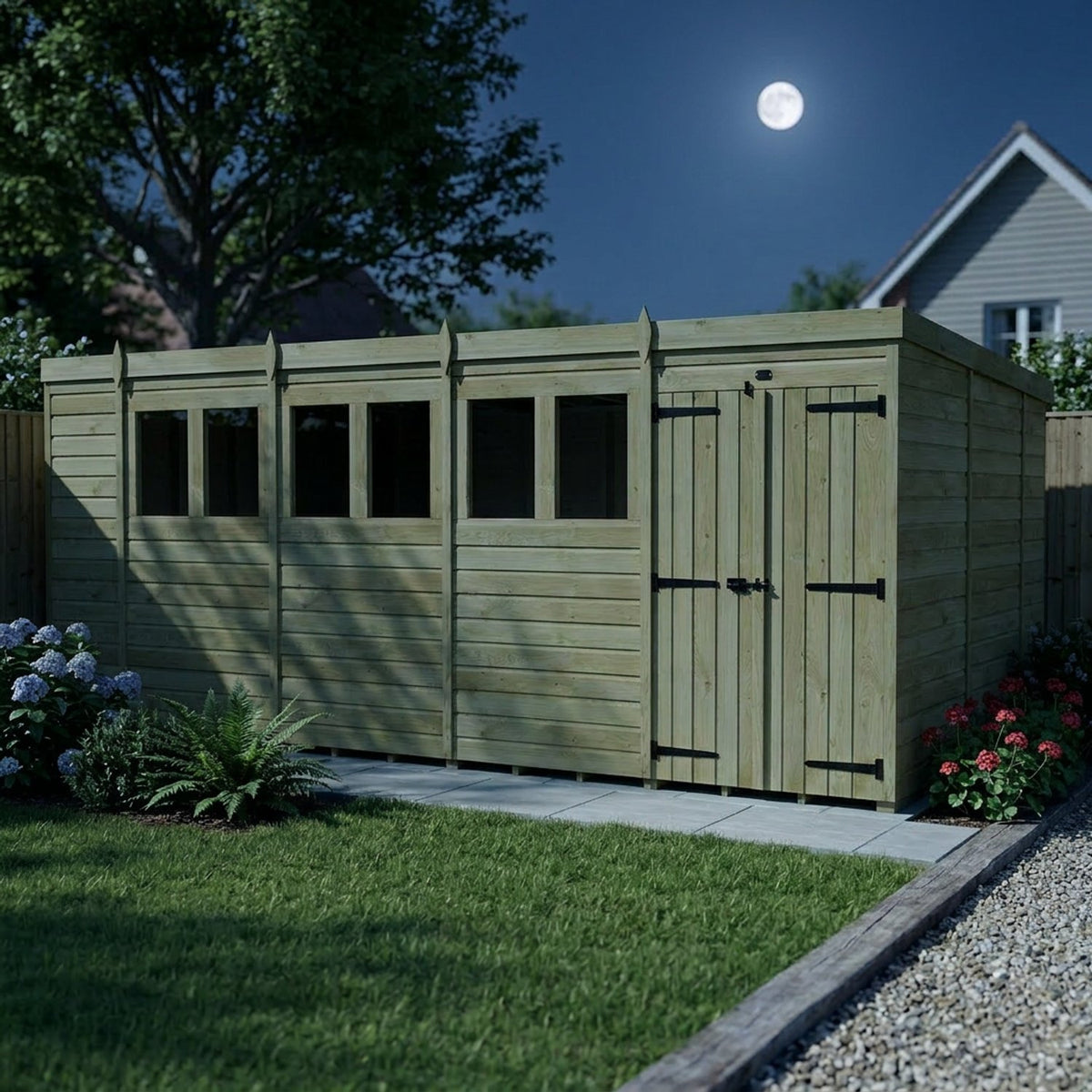 DIY Sheds – Pent Shed – Double Door – view 114