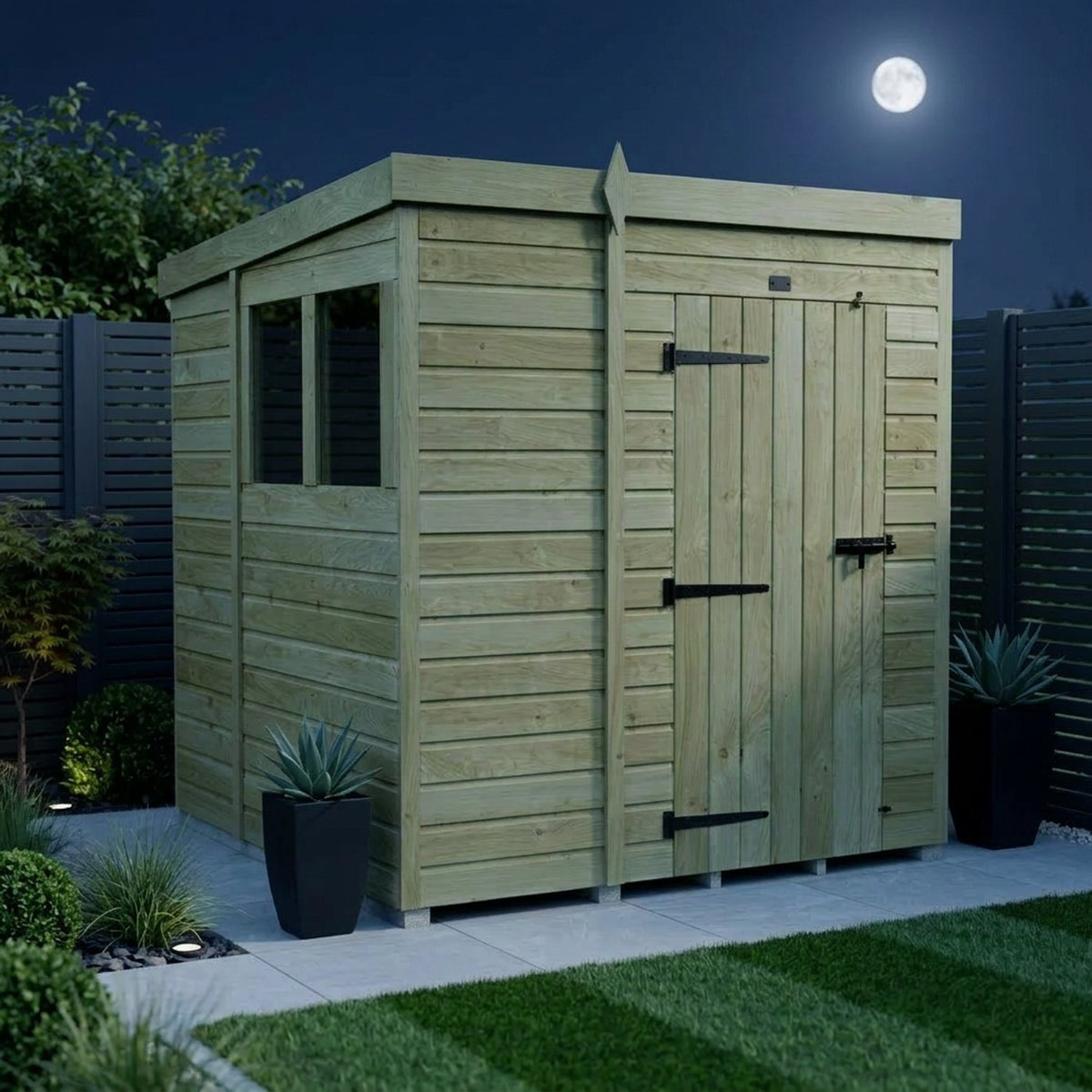 DIY Sheds – Pent Shed – Single Door – view 192